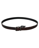 100% Authentic Dolce & Gabbana Leather Belt with Gray Buckle 115 cm Men