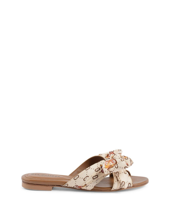 Printed Bow Silk Mule - 39 EU