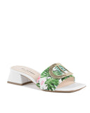 Printed Canvas Flat Mule - 38.5 EU