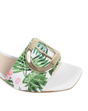 Printed Canvas Flat Mule - 38.5 EU