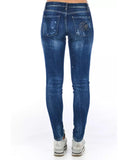 Worn Wash Skinny Denim Jeans with Multi-Pockets W27 US Women