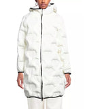 Quilted Long Down Jacket with Heart Details and Hood 42 IT Women