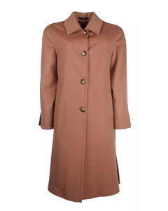 Woven Virgin Wool Coat with Four-Button Design 42 IT Women