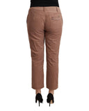 100% Authentic C&#8217;N&#8217;C COSTUME NATIONAL Mid Waist Cotton Tapered Cropped Pants with Logo Details 44 IT Women