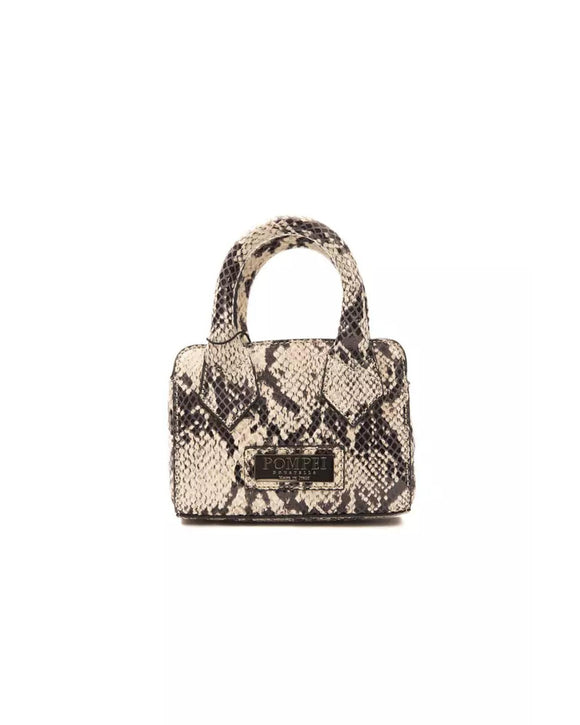 Python Print Leather Mini Tote Handbag One Size Women