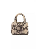 Python Print Leather Mini Tote Handbag One Size Women