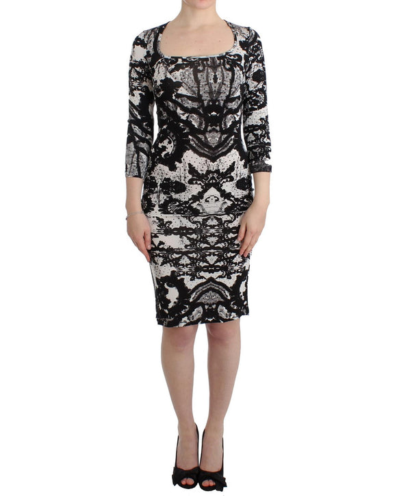 Printed Jersey Sheath Dress with Elegant Details - Just Cavalli 38 IT Women