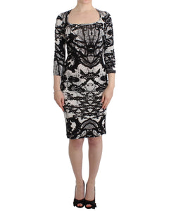 Printed Jersey Sheath Dress with Elegant Details - Just Cavalli 44 IT Women