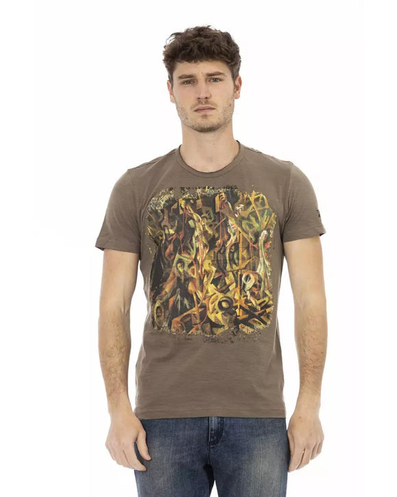 Printed Round Neck Short Sleeve T-shirt L Men