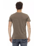 Printed Short Sleeve T-shirt with Round Neck XL Men