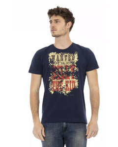 Printed Short Sleeve T-shirt with Round Neck M Men