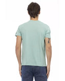 Printed V-neck Short Sleeve T-shirt XL Men