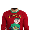 Pullover Sweater with Multicolor Motive - Dolce & Gabbana 46 IT Men