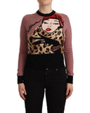 Pullover Crewneck Sweater with Multicolor Sartoria Motif 38 IT Women