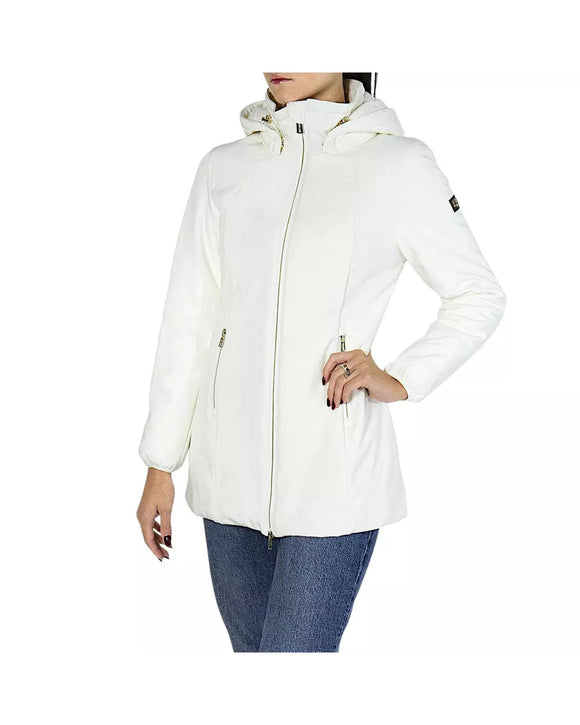 Thermal and Waterproof Down Jacket with Removable Hood and Gold Metal Details L Women