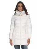 Quilted Technical Fabric Jacket with Wrap-around Collar and Zipper Closure M Women