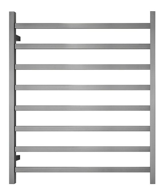 Premium Gunmetal Heated Towel Rack - 8 Bars, Square Design, AU Standard, 1000x850mm Wide