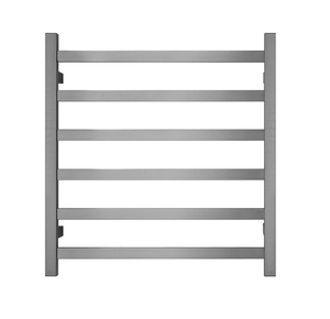 Premium Gunmetal Heated Towel Rack - 6 Bars, Square Design, AU Standard, 650x620mm Wide