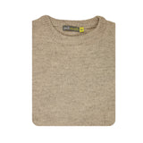 100% SHETLAND WOOL CREW Round Neck Knit JUMPER Pullover Mens Sweater Knitted - Beige (03) - M