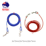 10M Dog Tie Out Cable Leash Lead Tangle Free Outdoor Yard Walking Runing