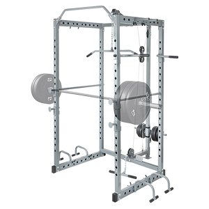 Power Rack Squat Cage Stands w Lat Pulldown Home Gym