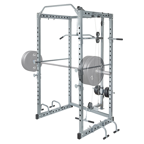 Power Rack Squat Cage Stands w Lat Pulldown Home Gym