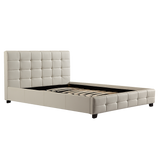 Queen PU Leather Deluxe Bed Frame White