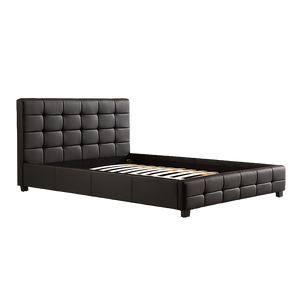 Queen PU Leather Deluxe Bed Frame Black