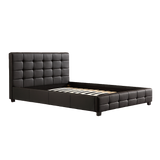 Queen PU Leather Deluxe Bed Frame Black