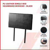 PU Leather Single Bed Headboard Bedhead - Black