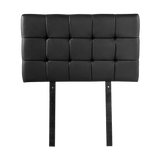 PU Leather Single Bed Deluxe Headboard Bedhead - Black