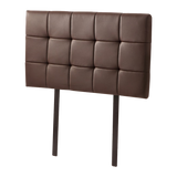 PU Leather Single Bed Deluxe Headboard Bedhead - Brown