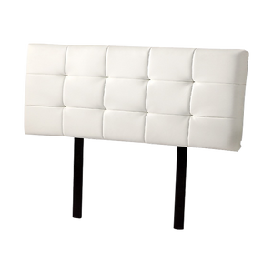 PU Leather Double Bed Deluxe Headboard Bedhead - White