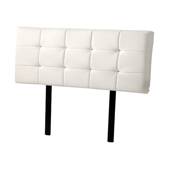 PU Leather Double Bed Deluxe Headboard Bedhead - White