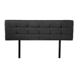 PU Leather Queen Bed Deluxe Headboard Bedhead - Black