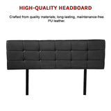 PU Leather Queen Bed Deluxe Headboard Bedhead - Black