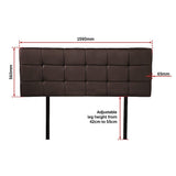 PU Leather Queen Bed Deluxe Headboard Bedhead - Brown