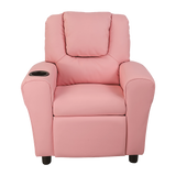 PU Leather Kids Recliner with Drink Holder