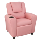 PU Leather Kids Recliner with Drink Holder