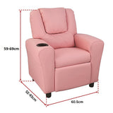 PU Leather Kids Recliner with Drink Holder