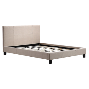 Queen Linen Fabric Bed Frame Beige