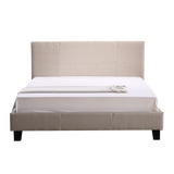 Queen Linen Fabric Bed Frame Beige