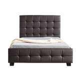 King Single PU Leather Deluxe Bed Frame Brown