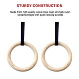 32mm Wooden Gymnastic Rings Olympic Gym Rings Strength Training