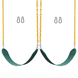 2 Pack Swings Seats Heavy Duty 66" Chain Plastic Coated Playground Swing