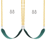 2 Pack Swings Seats Heavy Duty 66" Chain Plastic Coated Playground Swing