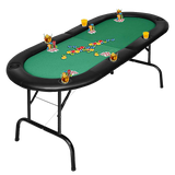 185cm 8 Player Folding Poker Blackjack Table with Cup Holder