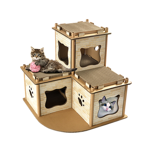 Cat Cardboard House Tree Tower Condo Scratcher Pet Post Pad Mat Furniture