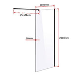 1000 x 2000mm Frameless 10mm Safety Glass Shower Screen