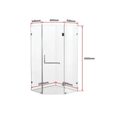 1000 x 1000mm Frameless 10mm Glass Shower Screen By Della Francesca